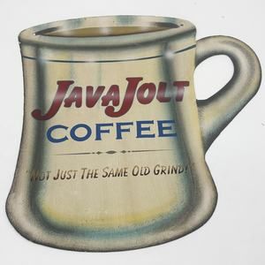 Vtg Java Jolt Tin Wall Mount Coffee Sign Restaurant Cafe Retro Collectible Metal